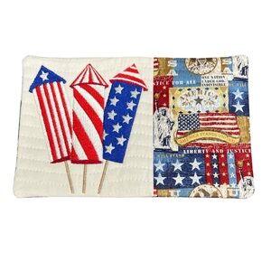 Hand Crafted Mug Rug Coaster Embroidered Cotton Fabric Padded Absorbs Liquid